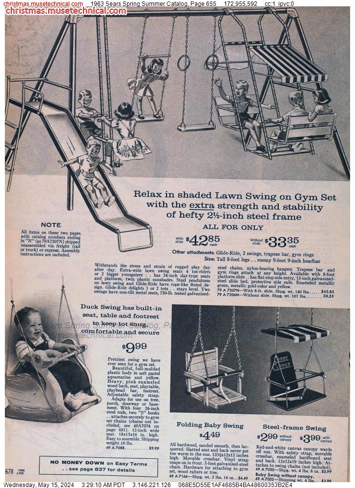 1963 Sears Spring Summer Catalog, Page 655