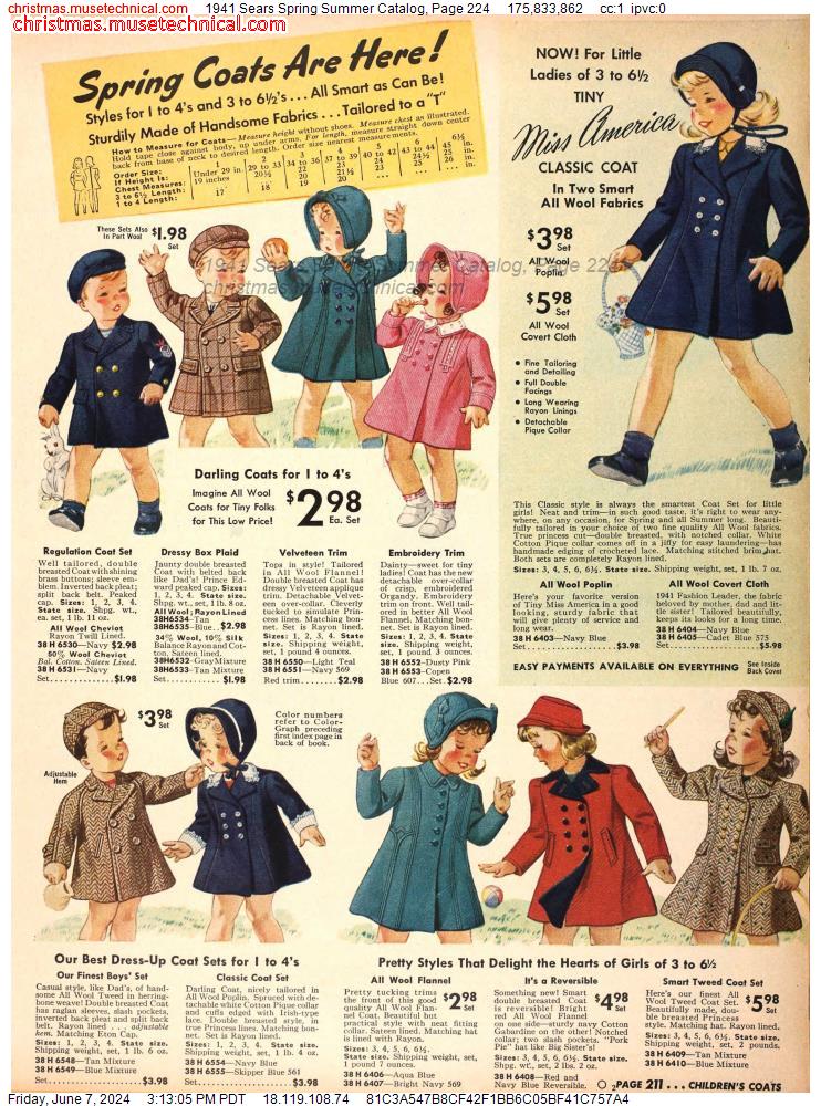 1941 Sears Spring Summer Catalog, Page 224