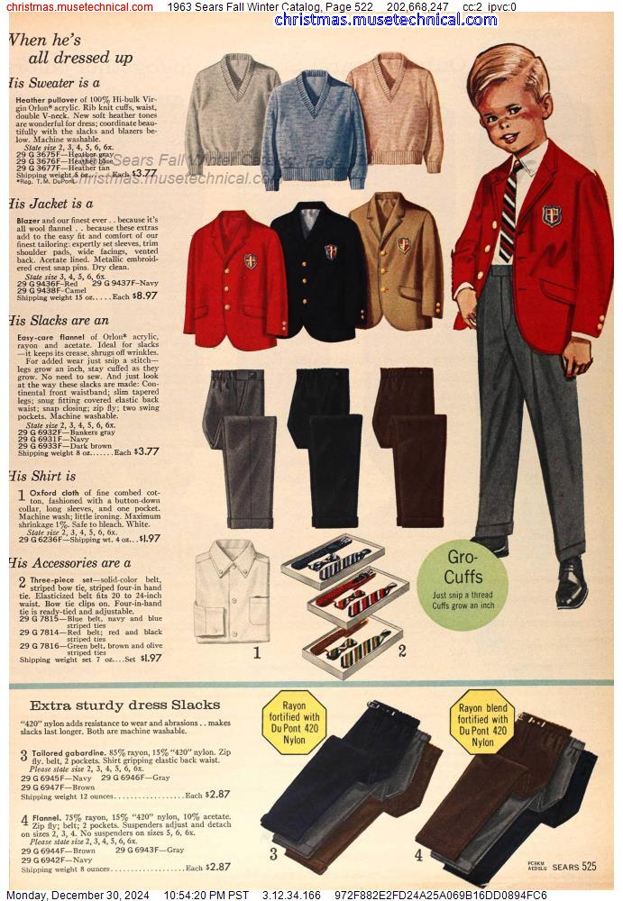 1963 Sears Fall Winter Catalog, Page 522