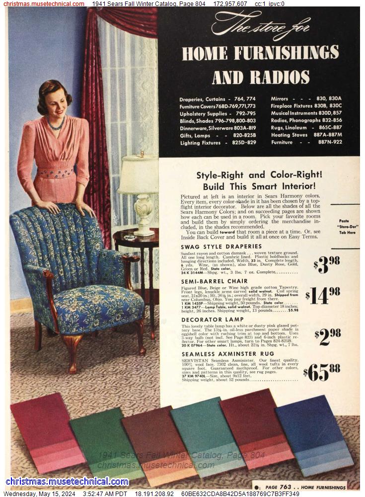 1941 Sears Fall Winter Catalog, Page 804