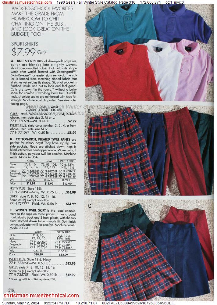 1990 Sears Fall Winter Style Catalog, Page 316