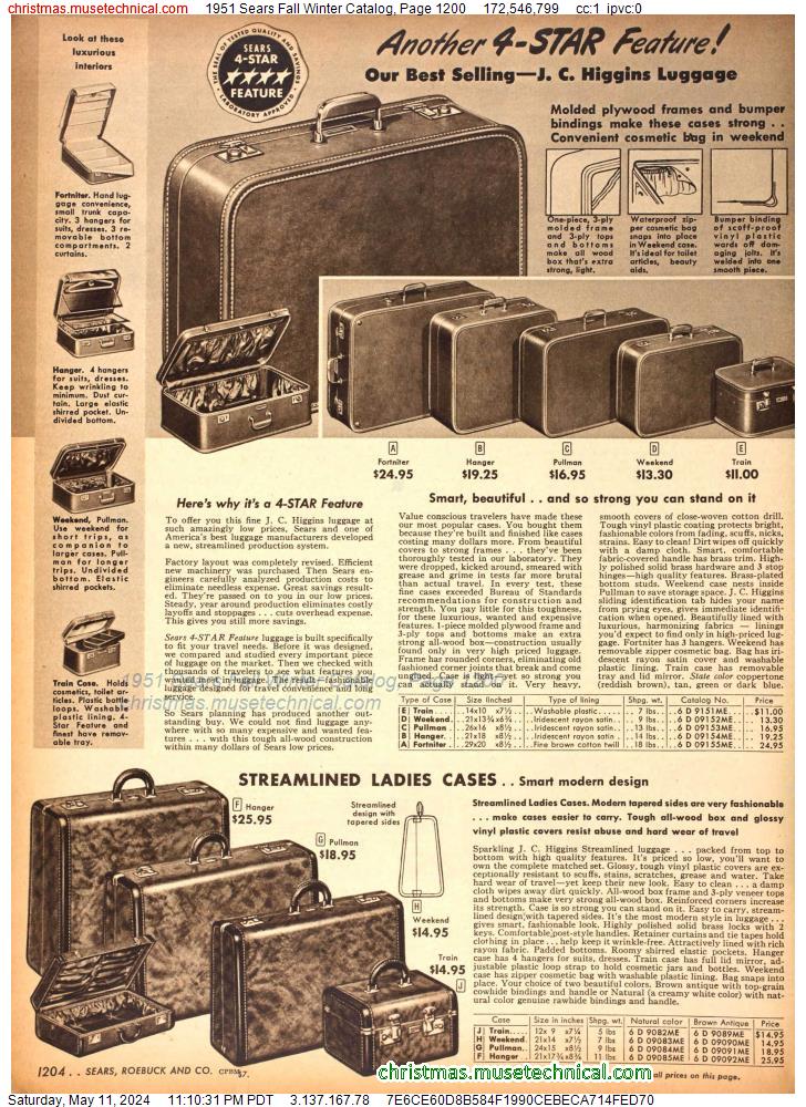 1951 Sears Fall Winter Catalog, Page 1200