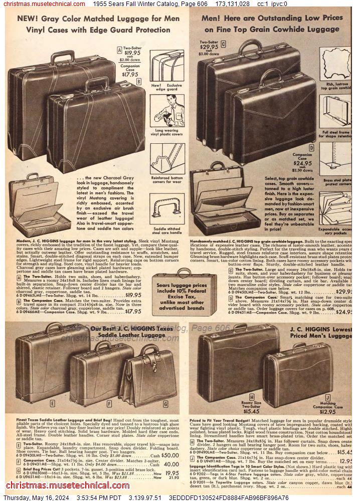 1955 Sears Fall Winter Catalog, Page 606