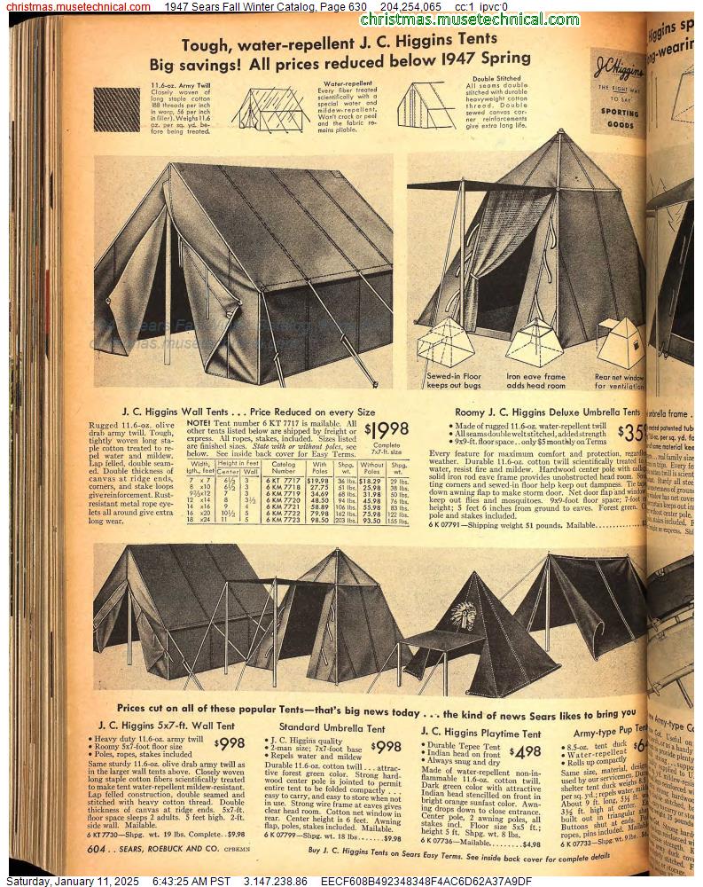 1947 Sears Fall Winter Catalog, Page 630