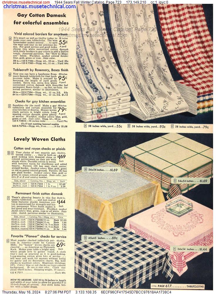 1944 Sears Fall Winter Catalog, Page 723