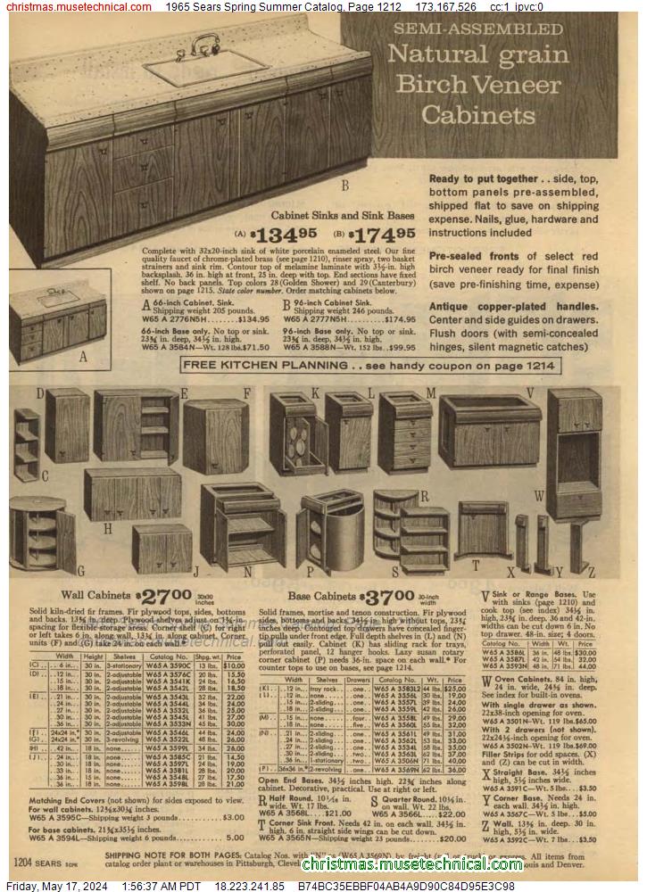 1965 Sears Spring Summer Catalog, Page 1212