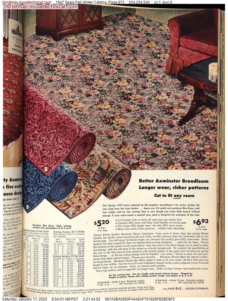 1947 Sears Fall Winter Catalog, Page 873