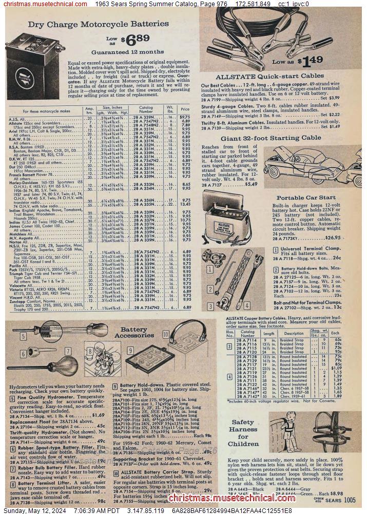 1963 Sears Spring Summer Catalog, Page 976