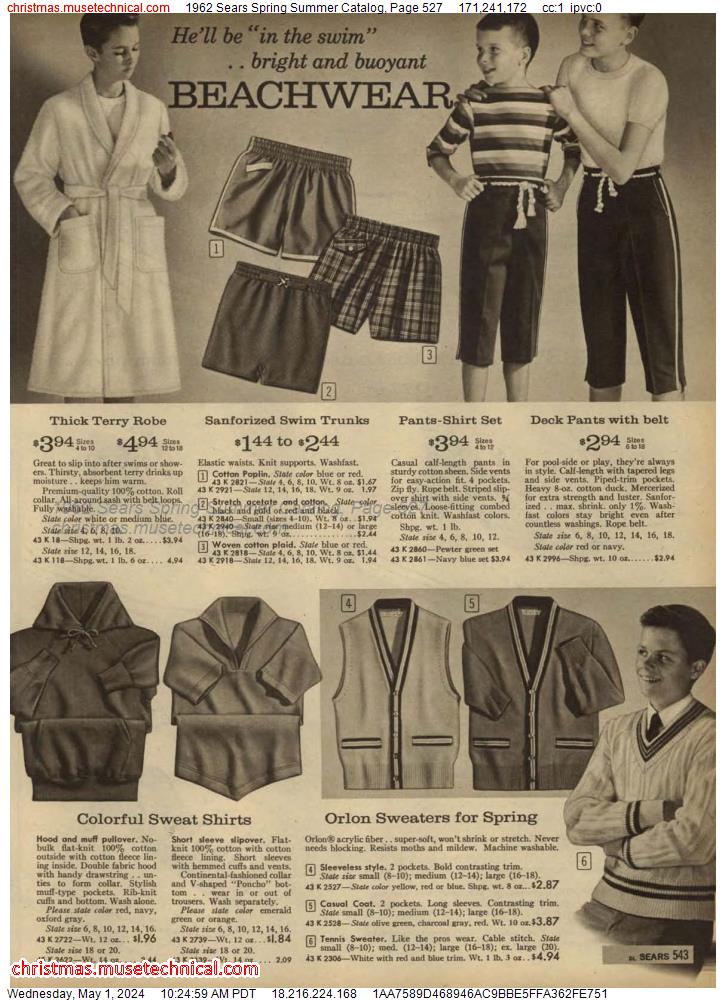 1962 Sears Spring Summer Catalog, Page 527