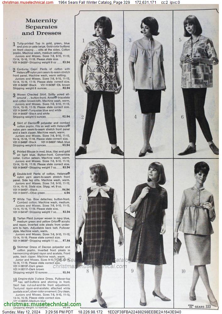 1964 Sears Fall Winter Catalog, Page 329