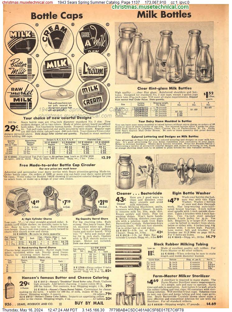 1943 Sears Spring Summer Catalog, Page 1137