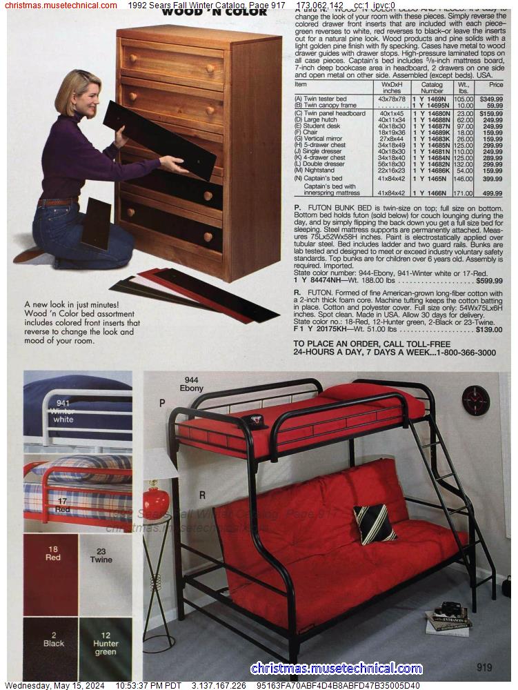 1992 Sears Fall Winter Catalog, Page 917