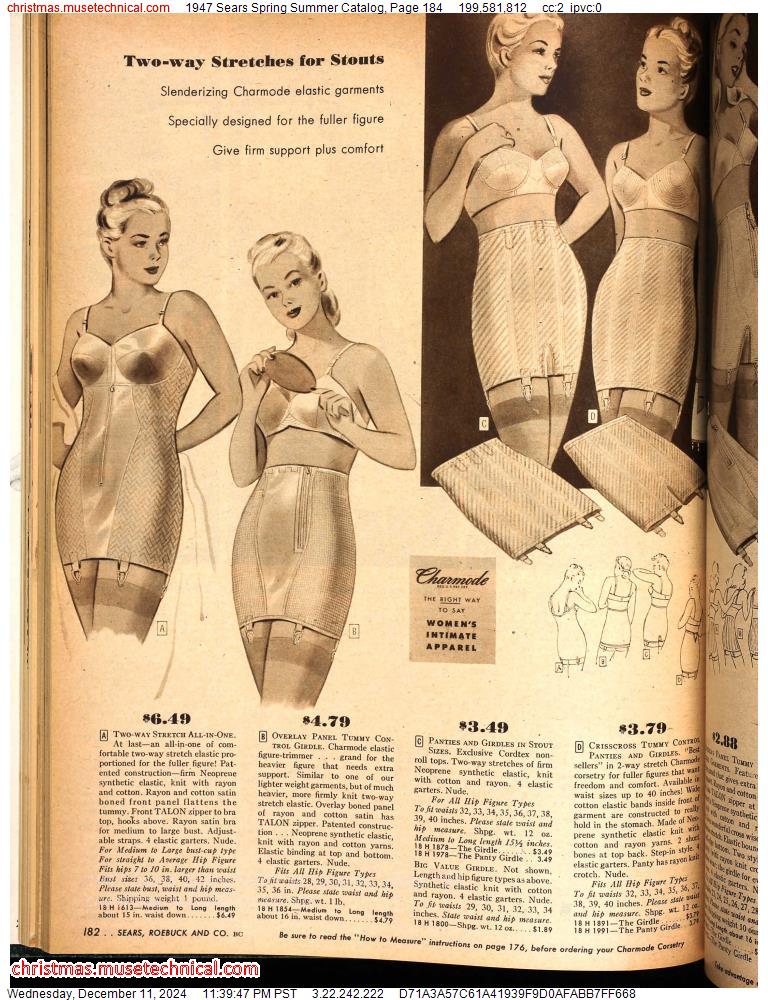 1947 Sears Spring Summer Catalog, Page 184