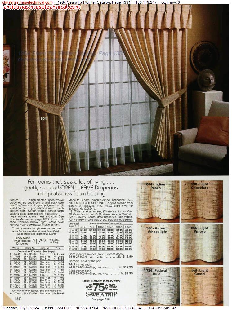 1984 Sears Fall Winter Catalog, Page 1331
