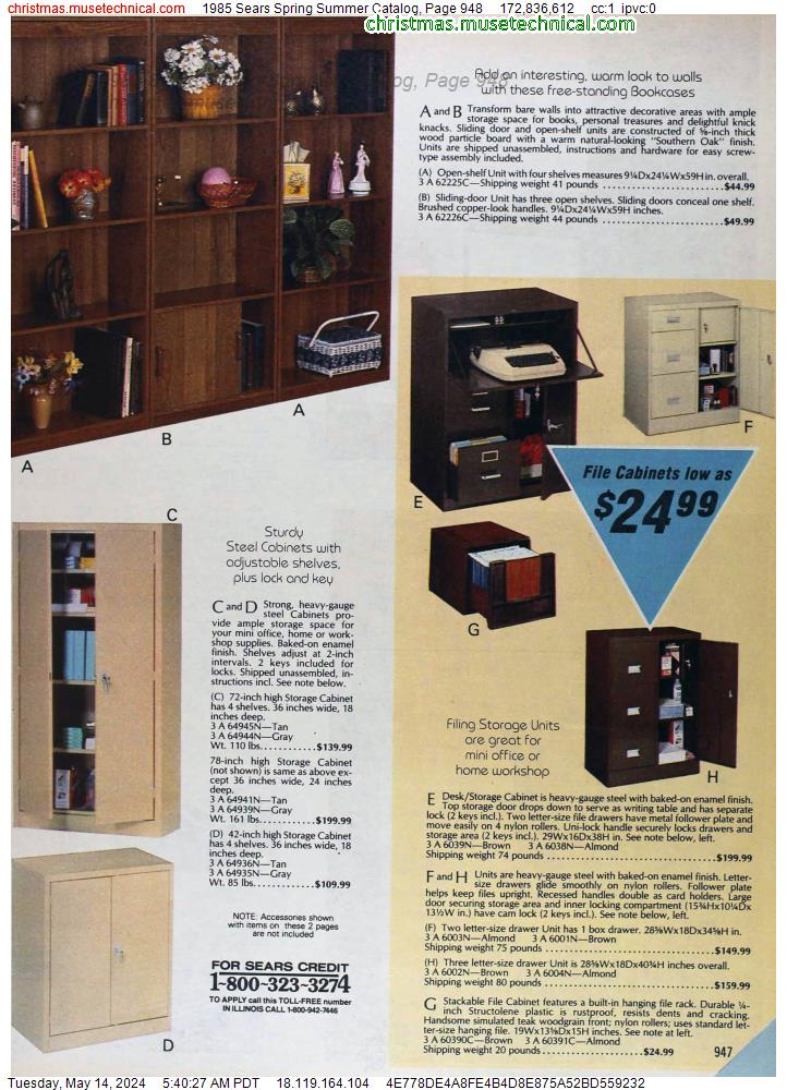 1985 Sears Spring Summer Catalog, Page 948