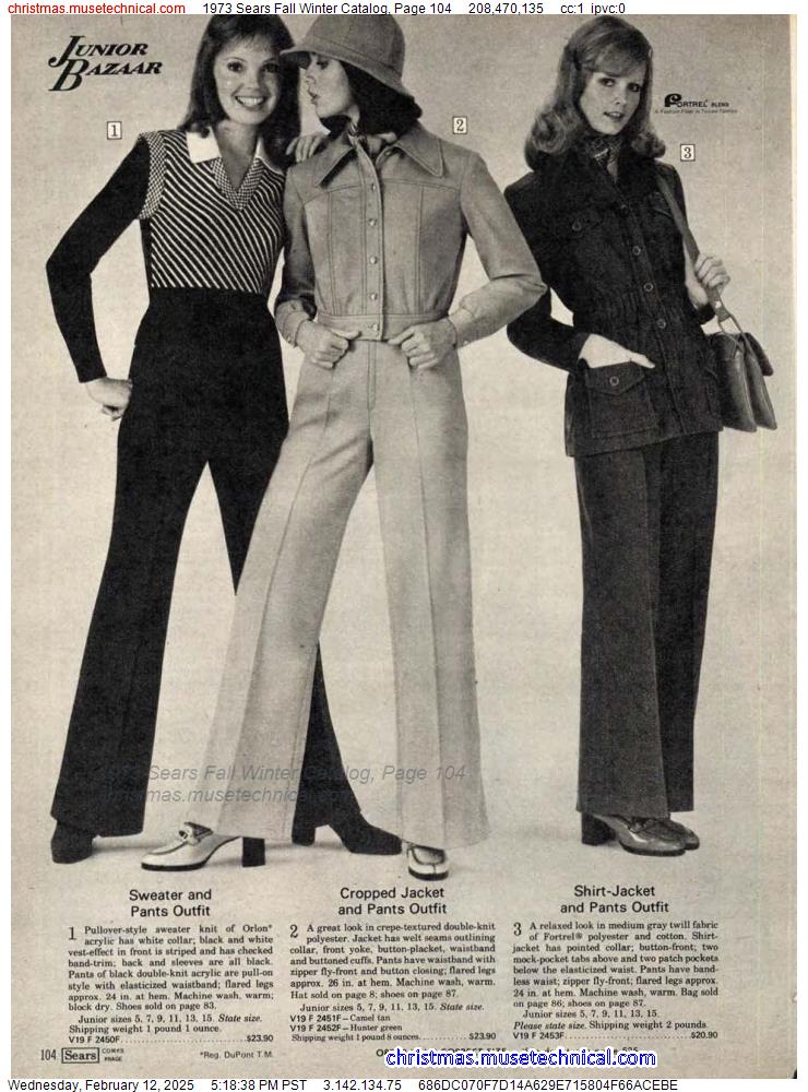 1973 Sears Fall Winter Catalog, Page 104