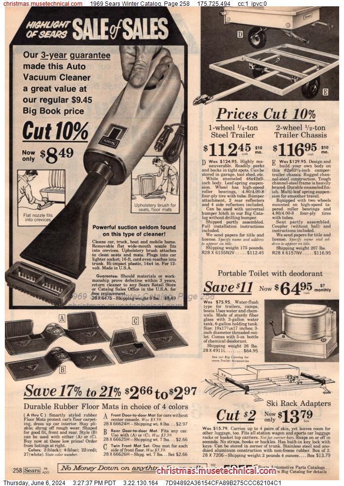 1969 Sears Winter Catalog, Page 258