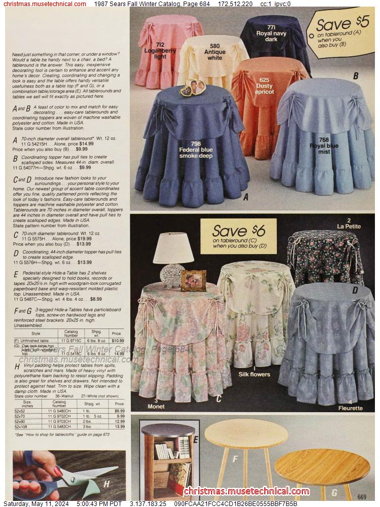 1987 Sears Fall Winter Catalog, Page 684