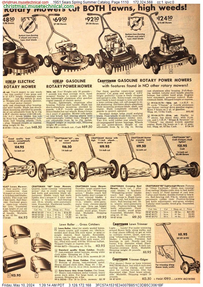 1951 Sears Spring Summer Catalog, Page 1110