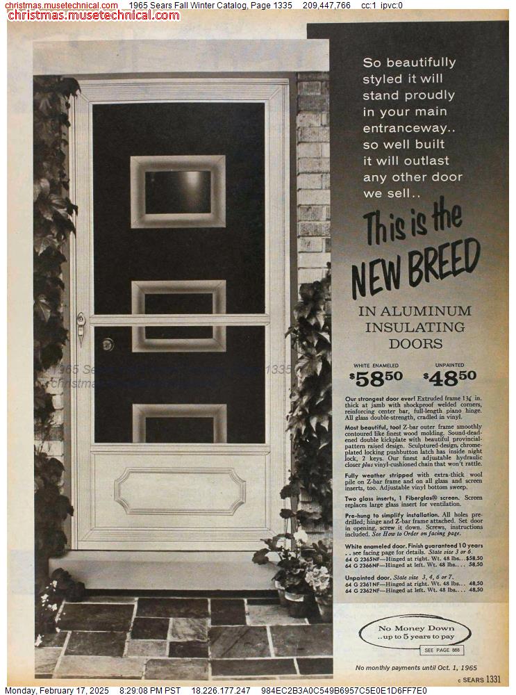 1965 Sears Fall Winter Catalog, Page 1335