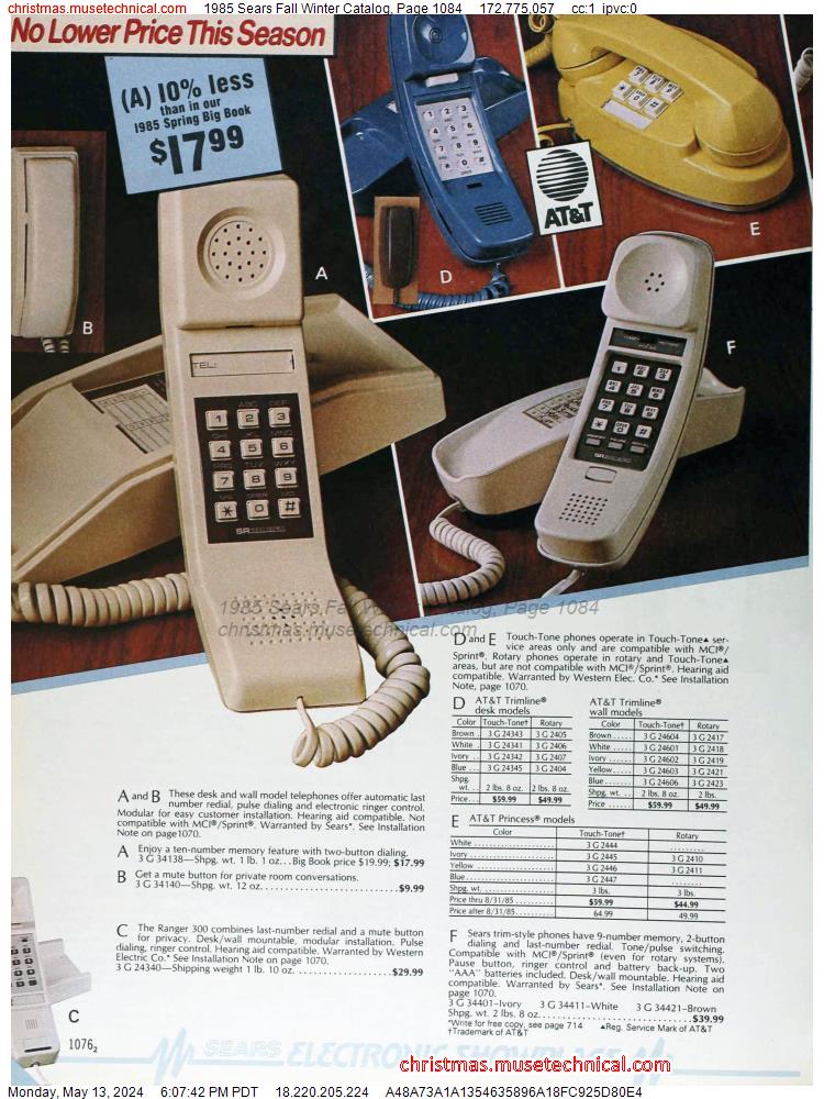 1985 Sears Fall Winter Catalog, Page 1084