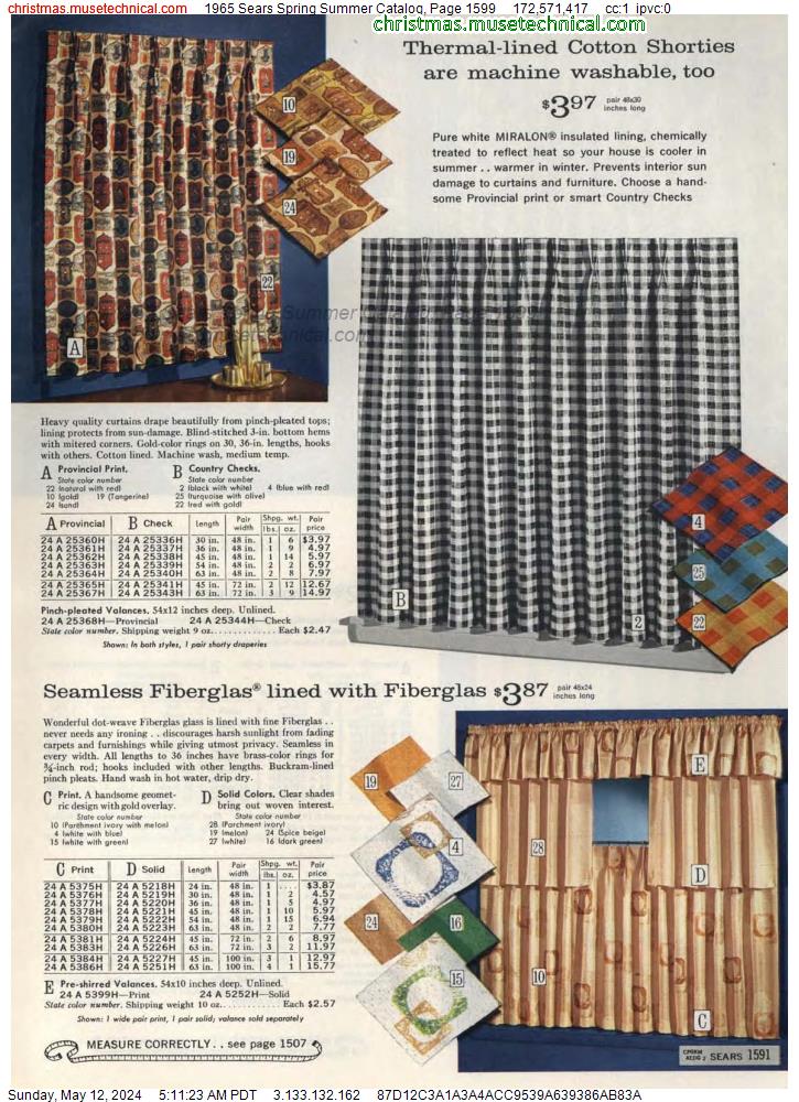 1965 Sears Spring Summer Catalog, Page 1599