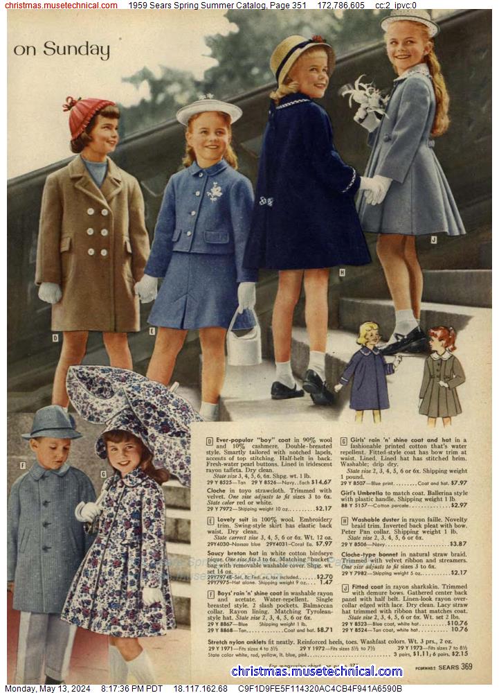 1959 Sears Spring Summer Catalog, Page 351