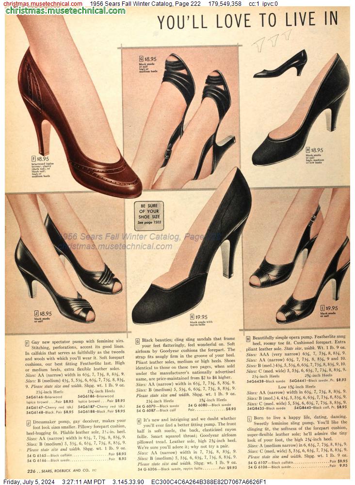 1956 Sears Fall Winter Catalog, Page 222
