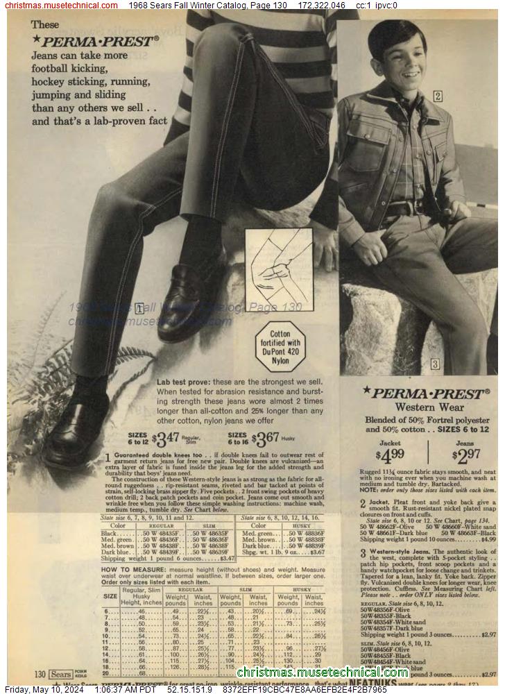 1968 Sears Fall Winter Catalog, Page 130