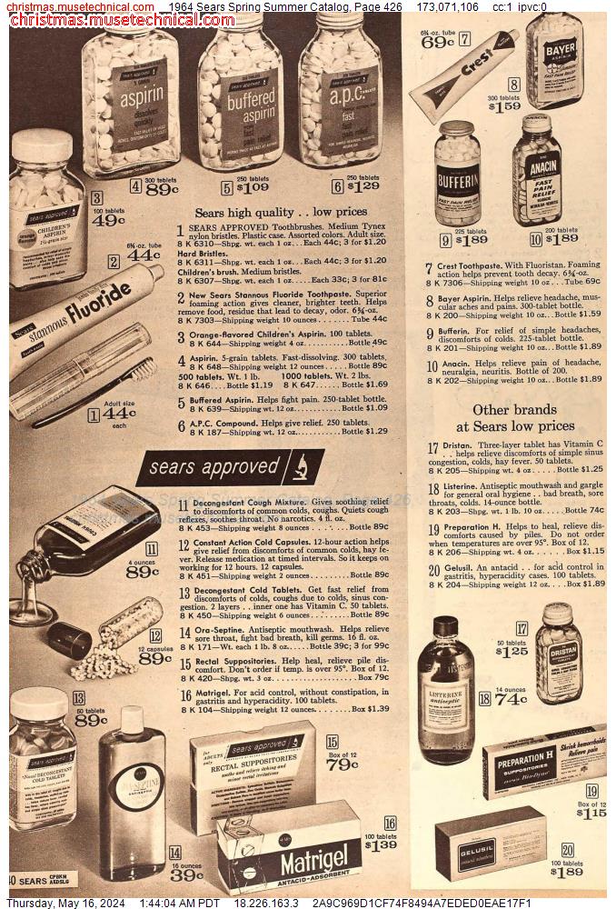 1964 Sears Spring Summer Catalog, Page 426