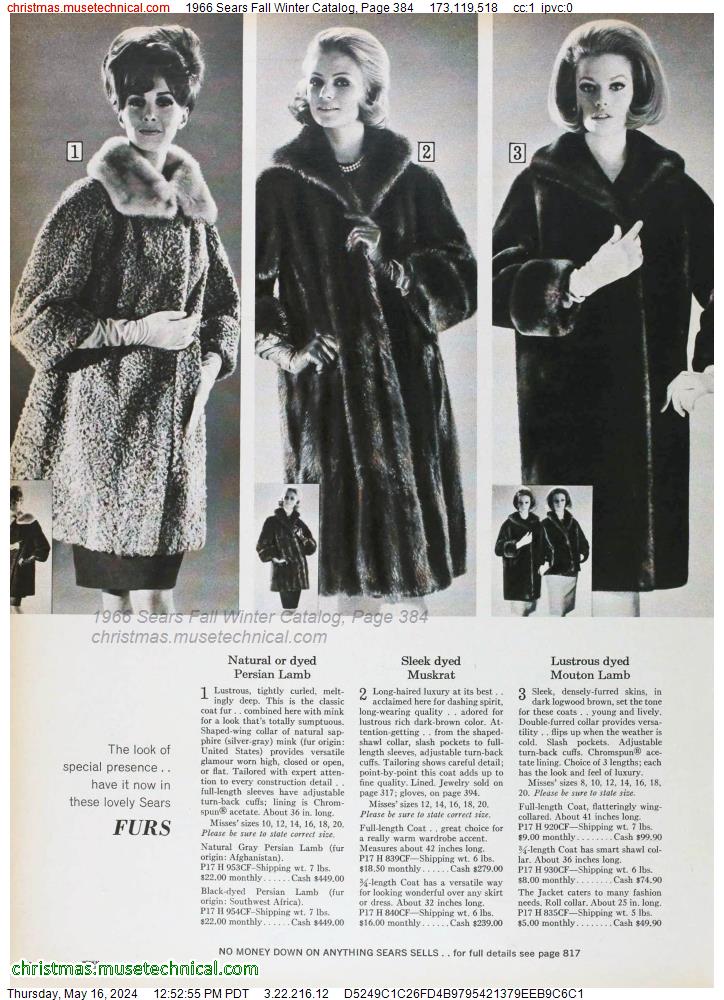 1966 Sears Fall Winter Catalog, Page 384