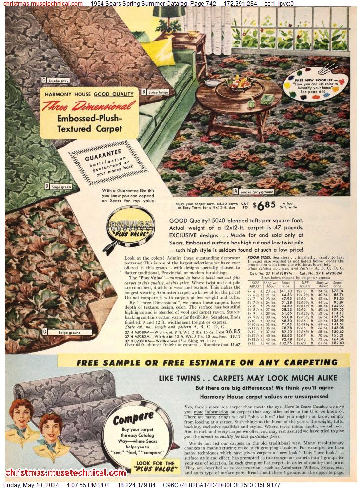 1954 Sears Spring Summer Catalog, Page 742