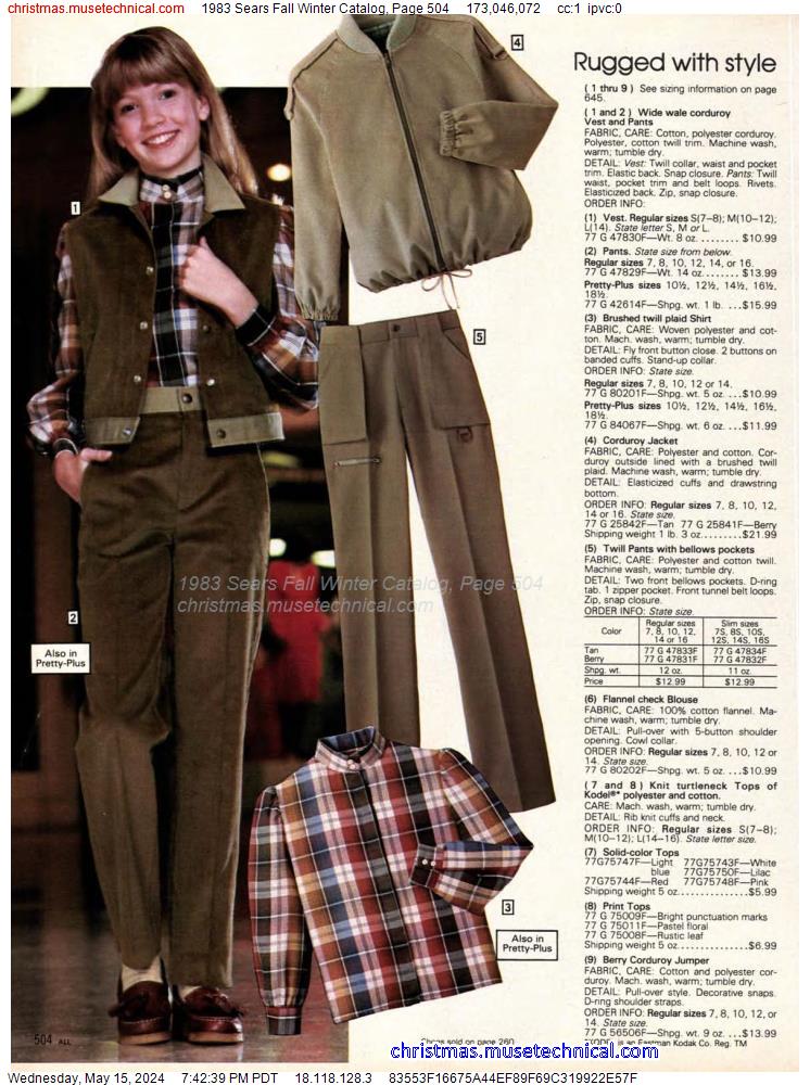 1983 Sears Fall Winter Catalog, Page 504