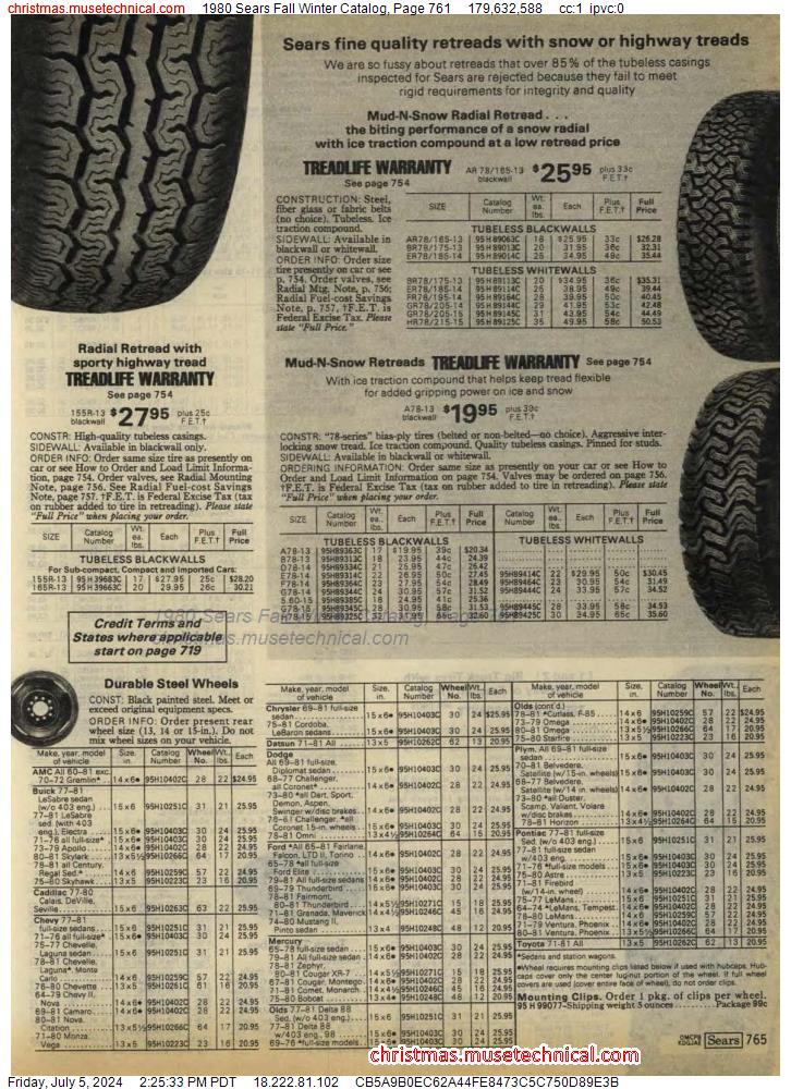 1980 Sears Fall Winter Catalog, Page 761