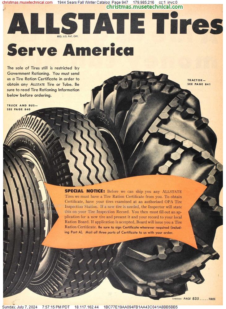 1944 Sears Fall Winter Catalog, Page 947