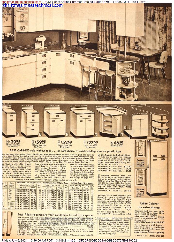 1956 Sears Spring Summer Catalog, Page 1160