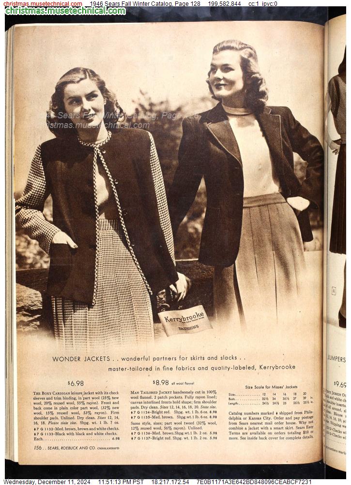 1946 Sears Fall Winter Catalog, Page 128