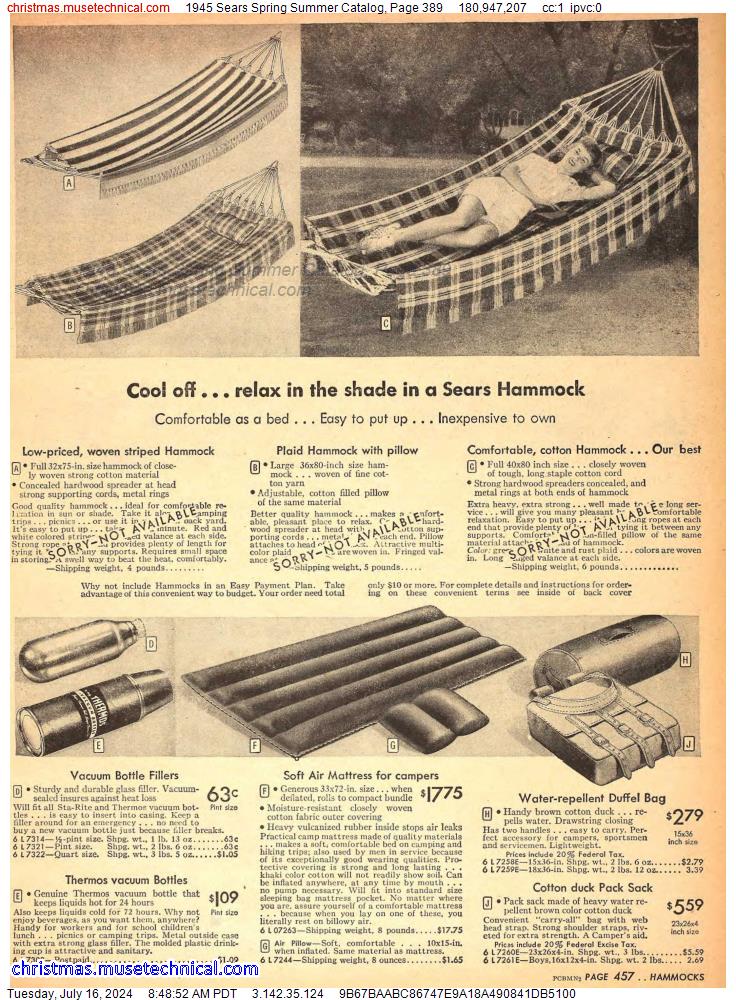 1945 Sears Spring Summer Catalog, Page 389