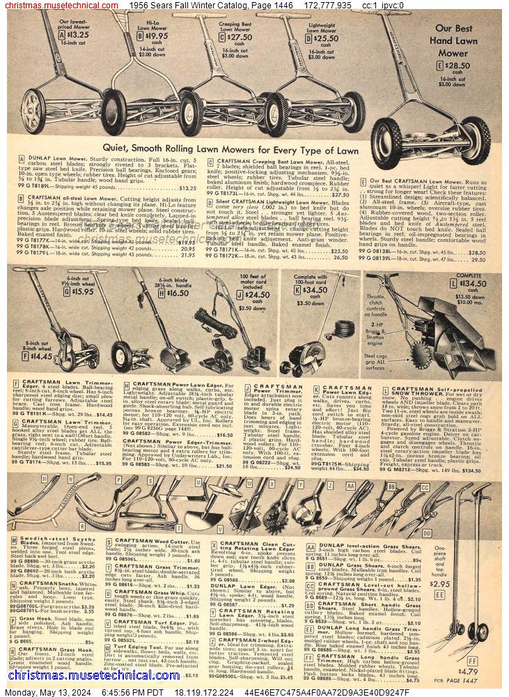 1956 Sears Fall Winter Catalog, Page 1446