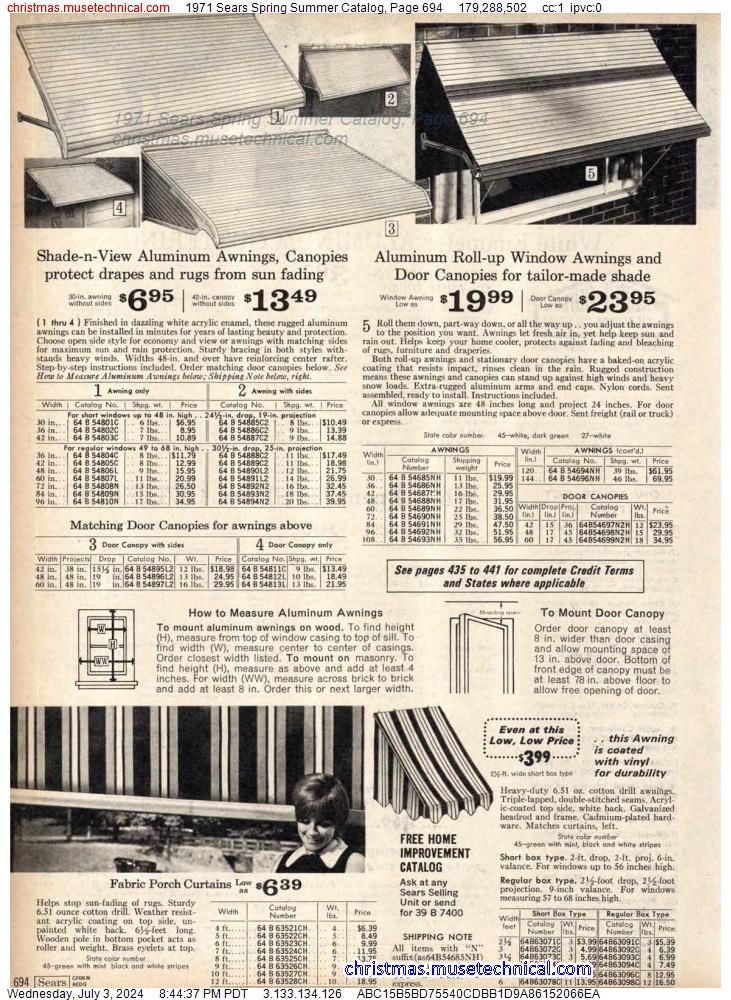 1971 Sears Spring Summer Catalog, Page 694