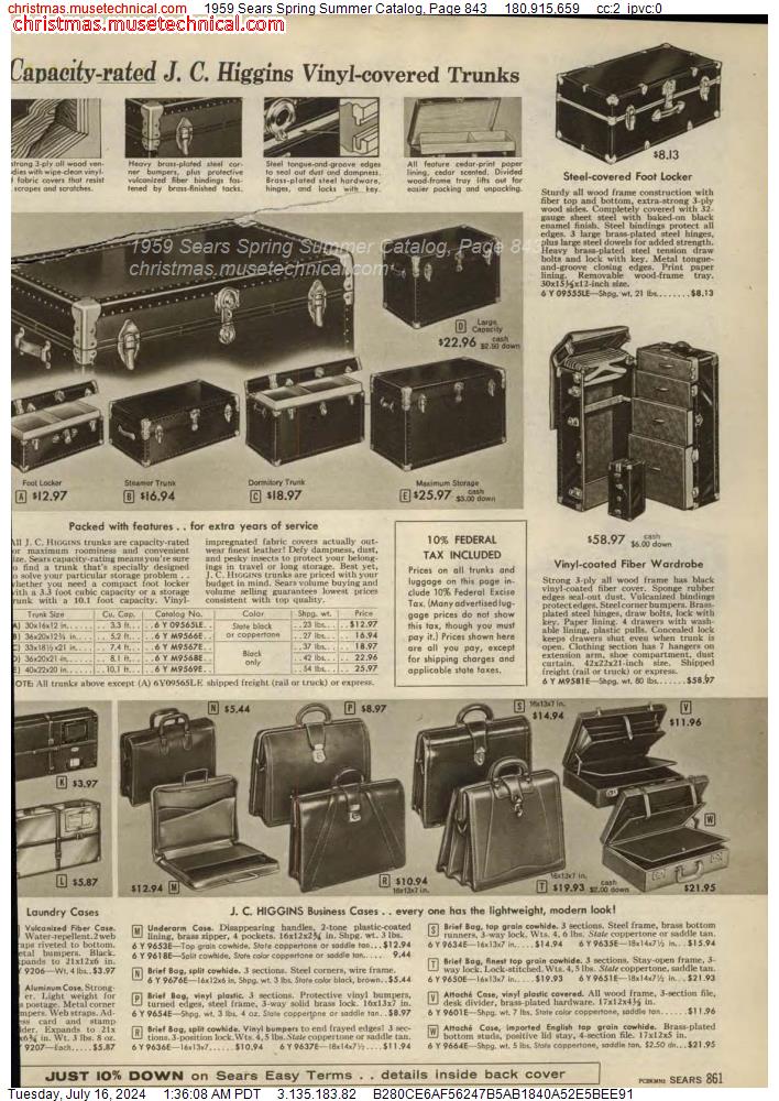 1959 Sears Spring Summer Catalog, Page 843