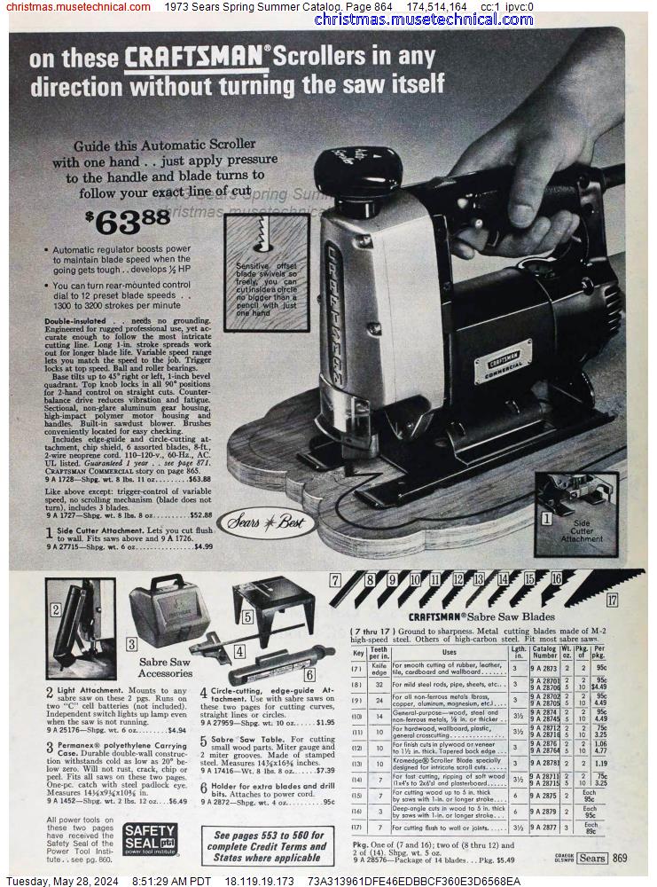 1973 Sears Spring Summer Catalog, Page 864