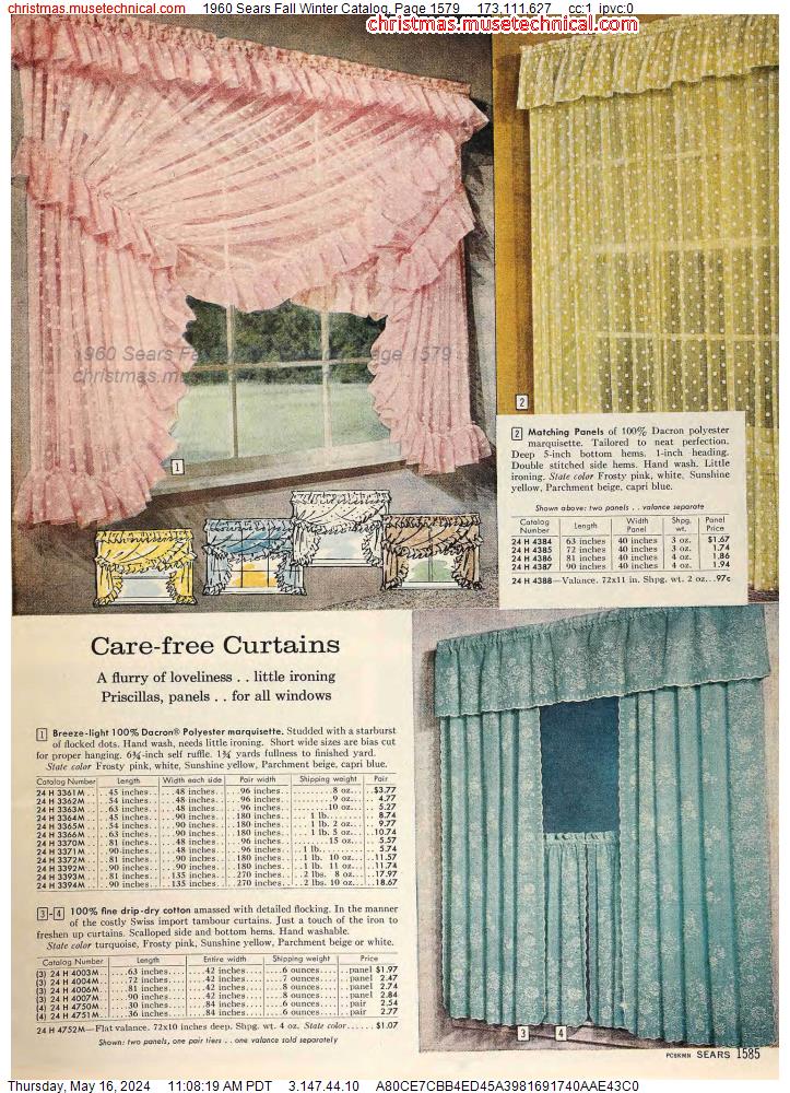 1960 Sears Fall Winter Catalog, Page 1579