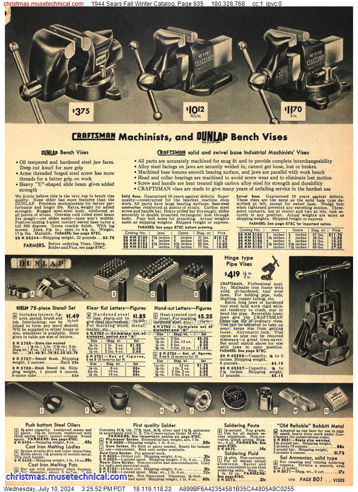 1944 Sears Fall Winter Catalog, Page 935