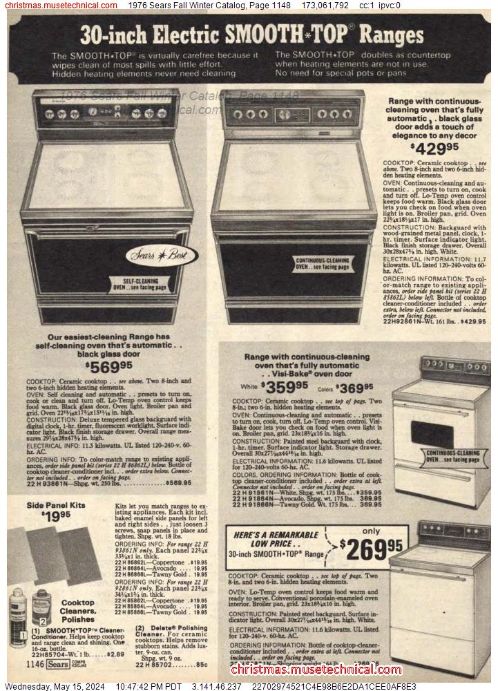 1976 Sears Fall Winter Catalog, Page 1148