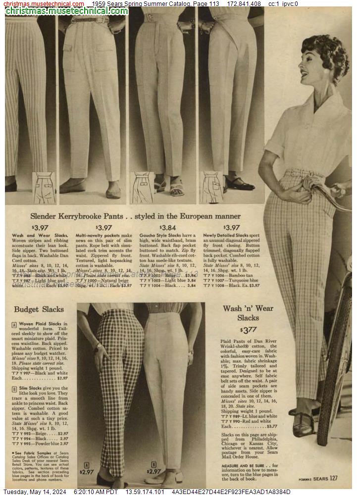 1959 Sears Spring Summer Catalog, Page 113