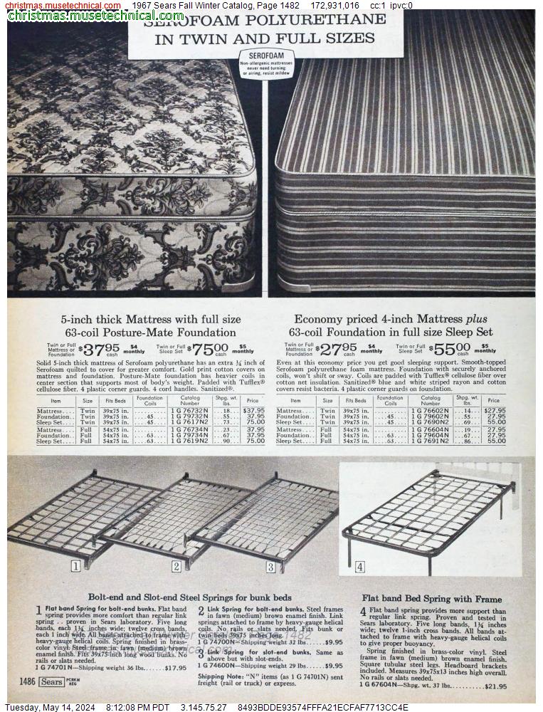 1967 Sears Fall Winter Catalog, Page 1482
