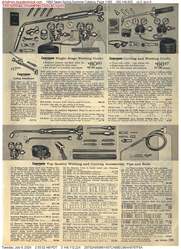 1960 Sears Spring Summer Catalog, Page 1189
