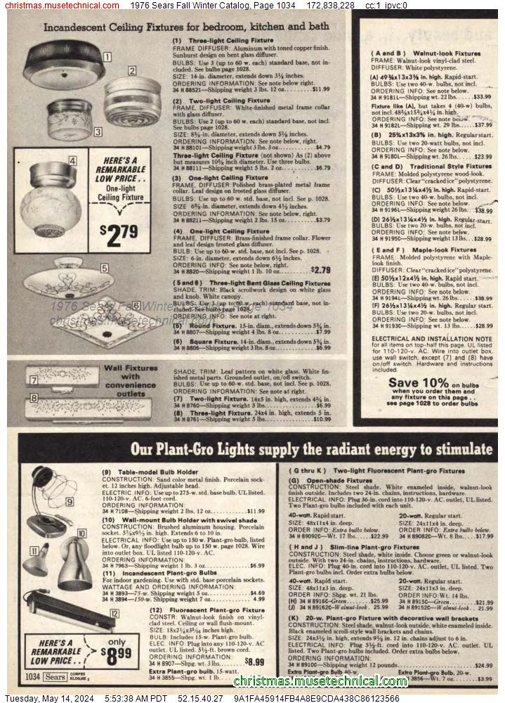 1976 Sears Fall Winter Catalog, Page 1034