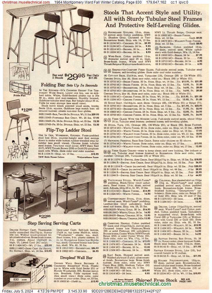 1964 Montgomery Ward Fall Winter Catalog, Page 830